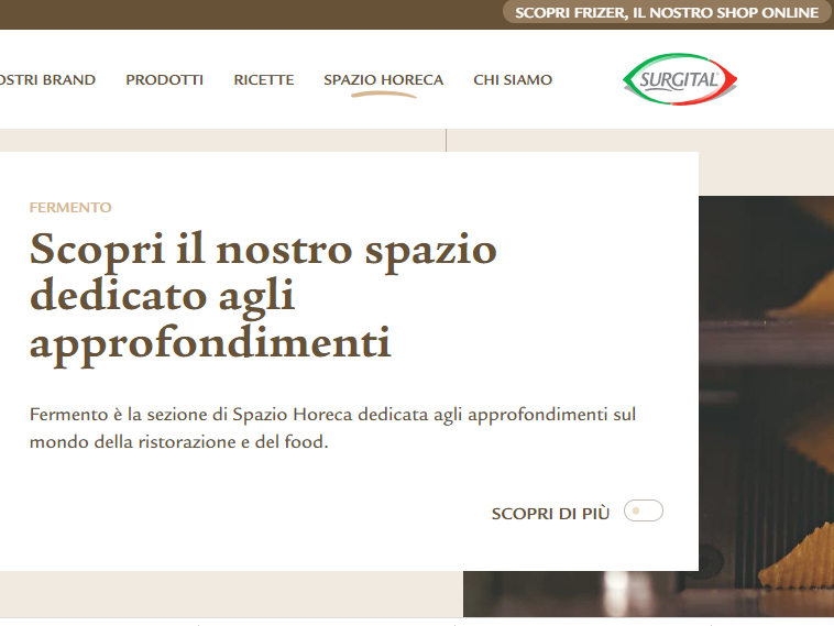 Surgital rinnova il sito e lancia Spazio Horeca per i ristoratori