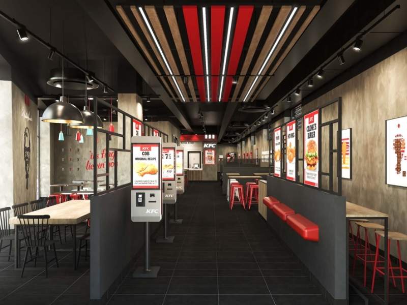 Gli interni del locale di Napoli Sant'Antimo, il primo con servizio drive-thru nel Mezzogiorno