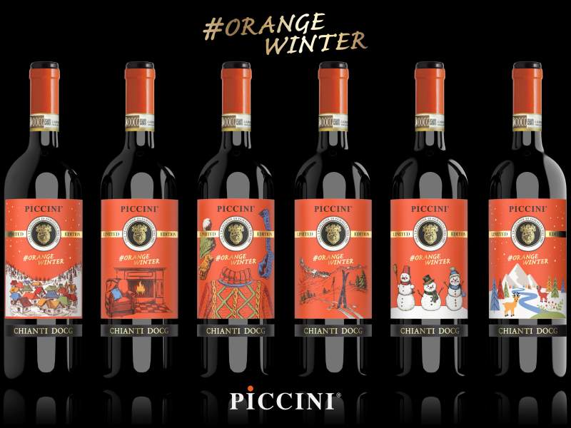 Le sei bottiglie della Special Edition Piccini 1882 pensata per il Natale 2022 Le sei bottiglie della Special Edition Piccini 1882 pensata per il Natale 2022