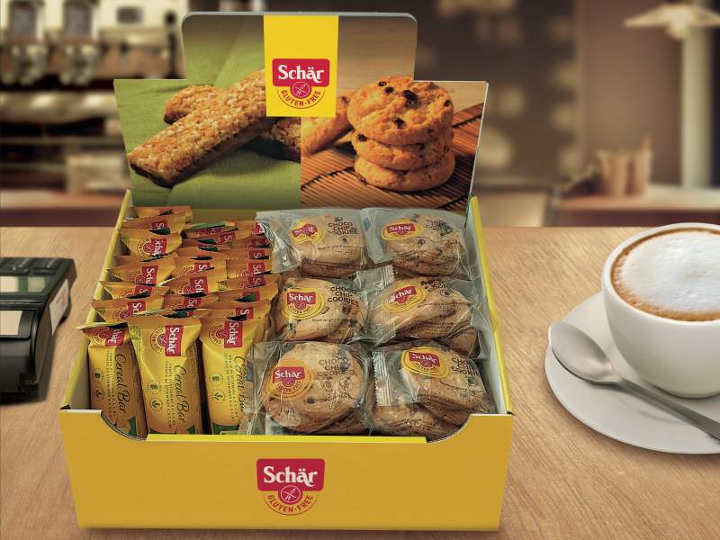 L’Expo Banco Cereal Bar & Choco Chip Cookies di Schär Foodservice L’Expo Banco Cereal Bar & Choco Chip Cookies di Schär Foodservice