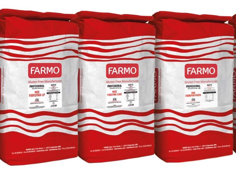 I sacchi da 15 kg della linea di farine Professional Fibrepan di Farmo I sacchi da 15 kg della linea di farine Professional Fibrepan di Farmo