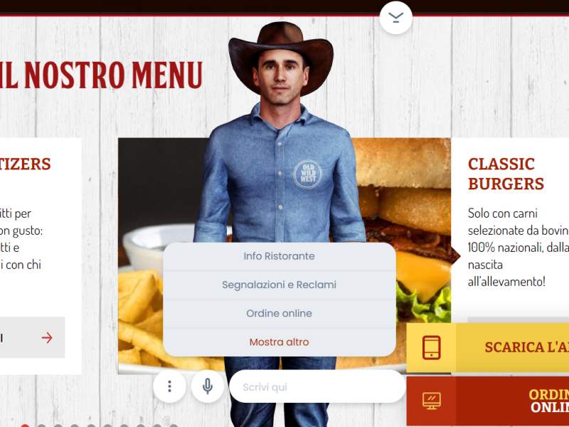 L'avatar di Billy, la nuova IA al servizio dei clienti Old Wild West