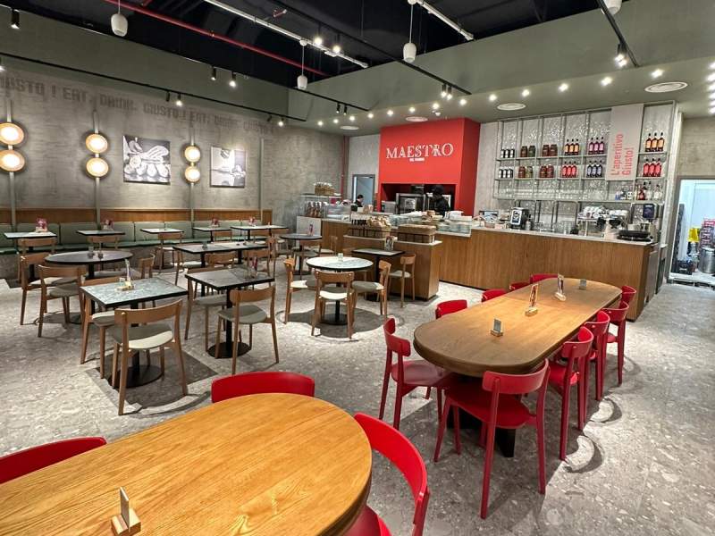 La sala di Panino Giusto a Merlata Bloom Milano realizzata "chiavi in mano" da Augusto Contract