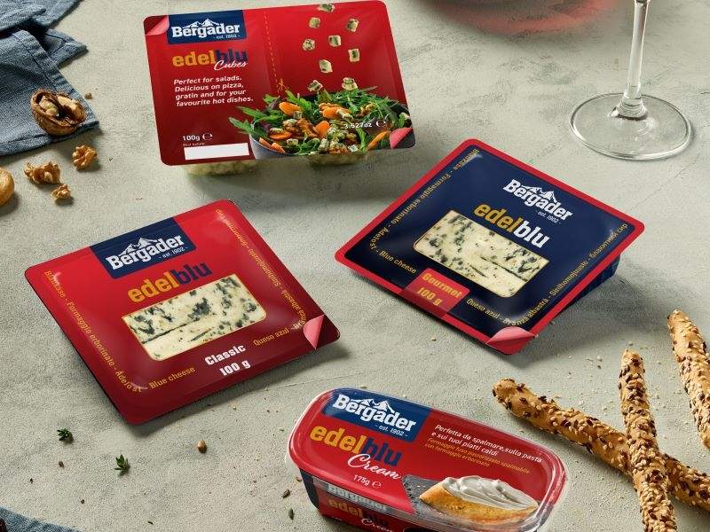 Alcuni dei prodotti Bergader a marchio Edelblu Alcuni dei prodotti Bergader a marchio Edelblu
