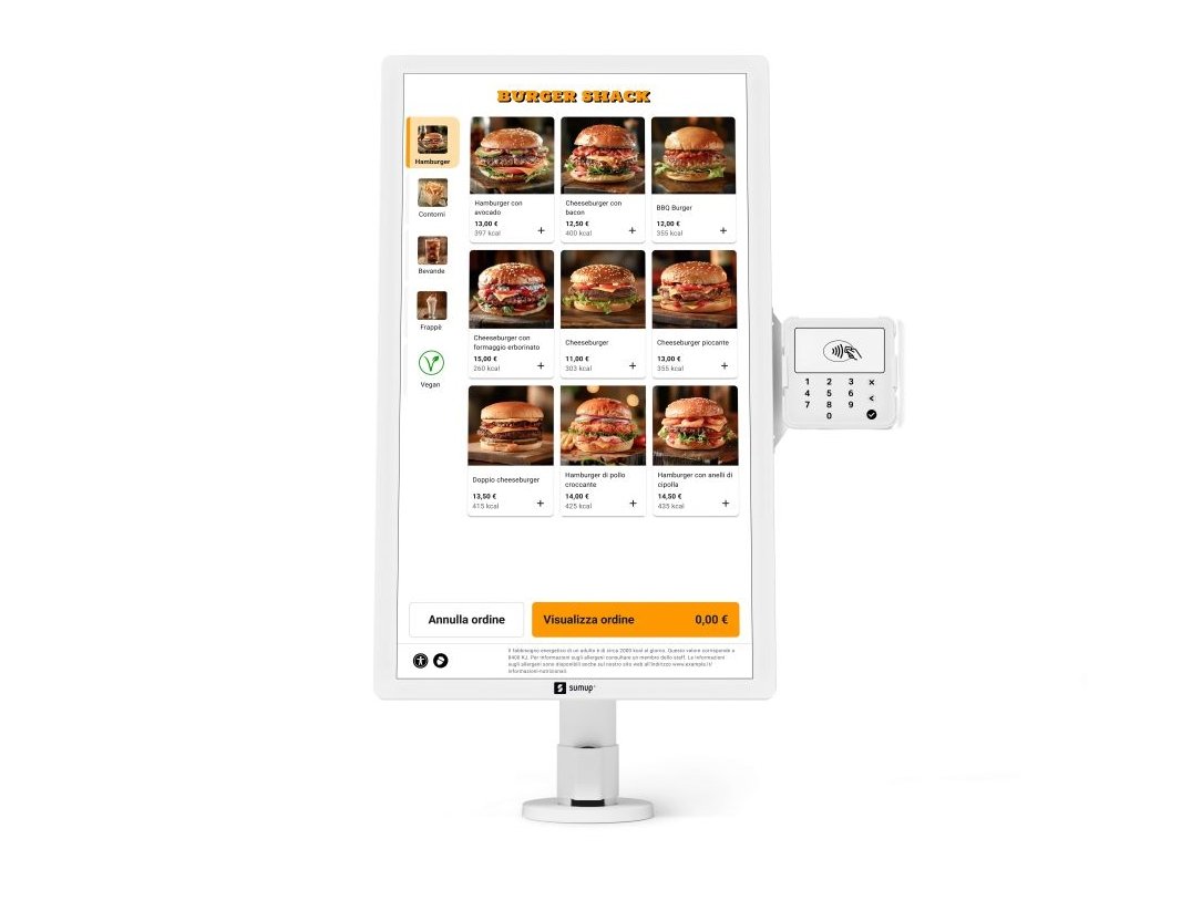 Un'applicazione di Kiosk, la soluzione per il self-ordering di SumUp