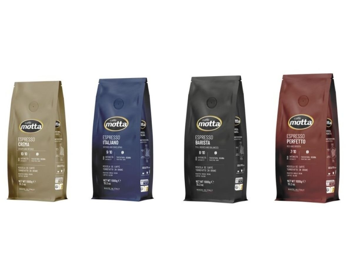 Le 4 miscele in grani della nuova linea professional di Caffè Motta Le 4 miscele in grani della nuova linea professional di Caffè Motta