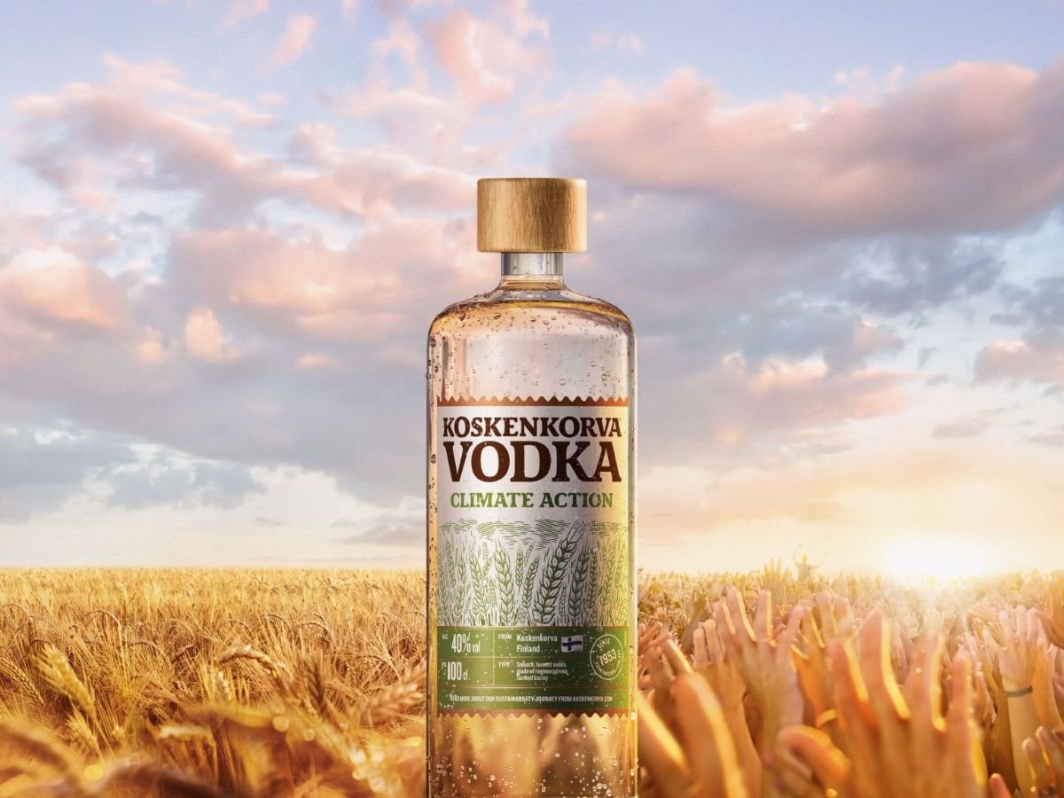 Il formato da un litro di Koskenkorva Vodka Climate Action Il formato da un litro di Koskenkorva Vodka Climate Action
