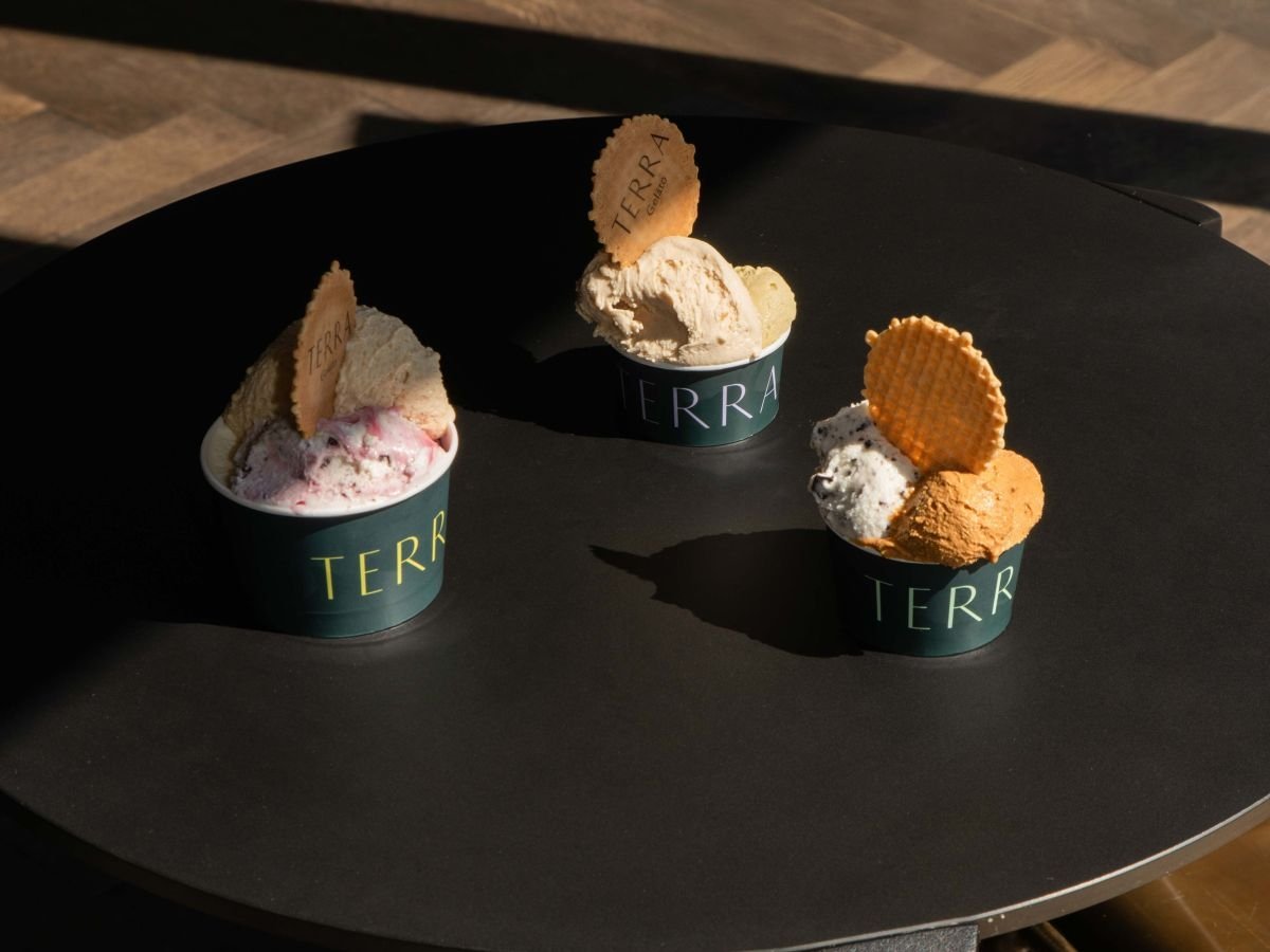 Tra i nuovi gusti di Terra Gelato per il Natale c'è Mont Blanc: marroni canditi, marron glacé e meringhe