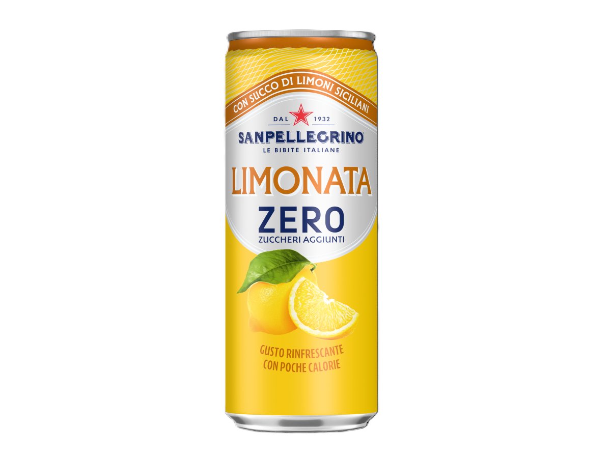 La nuova Limonata Zero Sanpellegrino, disponibile fuoricasa in lattina da 33 cl