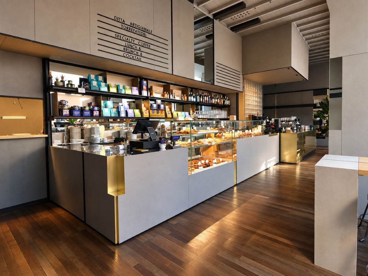 Il bancone del nuovo Ditta Artigianale in Gae Aulenti