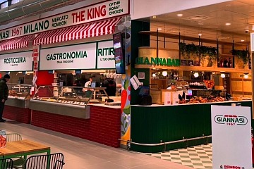 Il punto vendita Giannasi (con il corner Giannabar) al Mercato Rombon di Milano