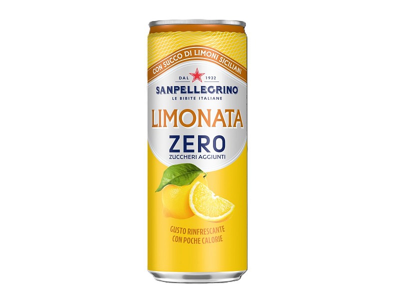 La nuova Limonata Zero Sanpellegrino, disponibile fuoricasa in lattina da 33 cl