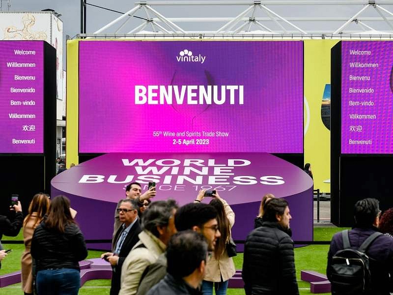 L'ingresso di Vinitaly che quest'anno si tiene dal 14 al 17 aprile negli spazi di Veronafiere